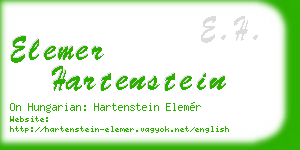 elemer hartenstein business card