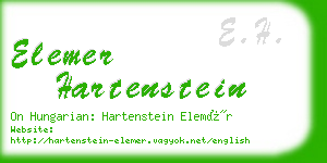 elemer hartenstein business card